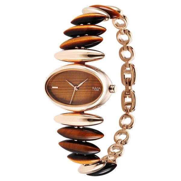 Titan Raga New You Quartz Analog Tiger Eye stone Strap Watch for Women - image number 3