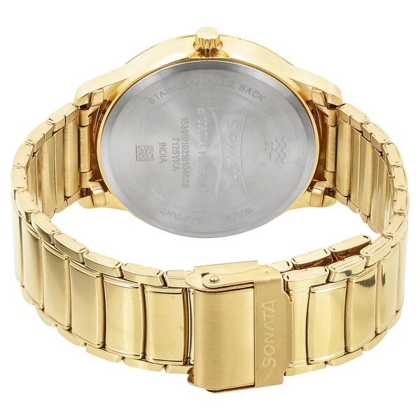 Sonata Quartz Analog Anthracite Dial Stainless Steel Strap Watch for Men - image number 3