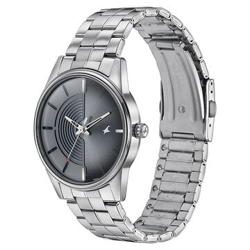 Fastrack Stunners Quartz Analog Grey Dial Stainless Steel Strap Watch for Guys