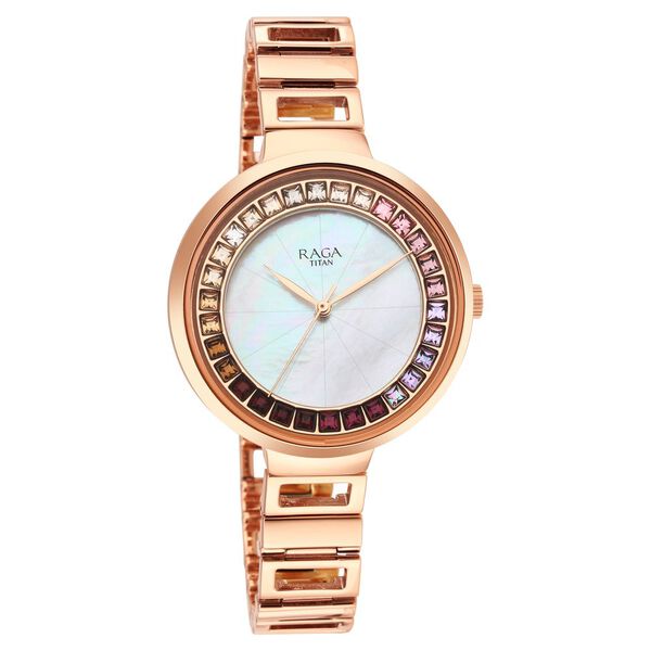 Titan Raga Love All Mother Of Pearl Dial Women Watch With Metal Strap - image number 0