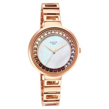 Titan Raga Love All Mother Of Pearl Dial Women Watch With Metal Strap