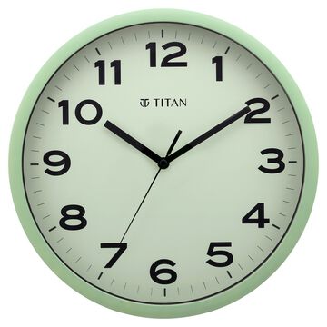 Titan Contemporary Light Green Wall Clock with Silent Sweep Technology - 30 cm x 30 cm (Medium)