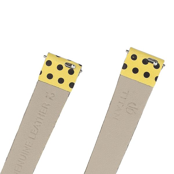 12 mm Yellow Genuine Leather Strap for Women - image number 4