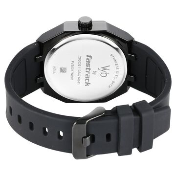Vyb Rebel By Fastrack Quartz Analog Black Dial Silicone Strap Watch For Guys