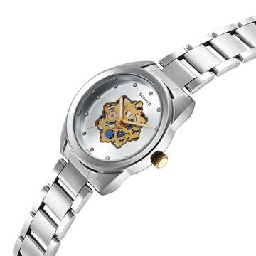 Sonata Unveil Quartz Multifunction Silver Dial Stainless Steel Strap Watch for Women