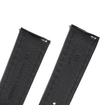 22 mm Black Genuine Leather Straps for Men