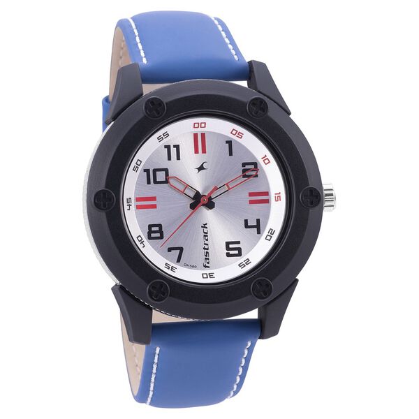 Fastrack Modular Quartz Analog Silver Dial Leather Strap Watch for Guys - image number 0