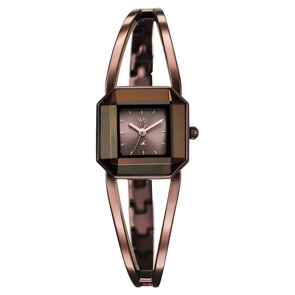 Buy Online Fastrack Vyb Striker Quartz Analog Brown Dial Brown Metal Strap Watch For Girls fv60045qm01w Titan
