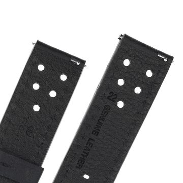 22 mm Black Genuine Leather Straps for Men