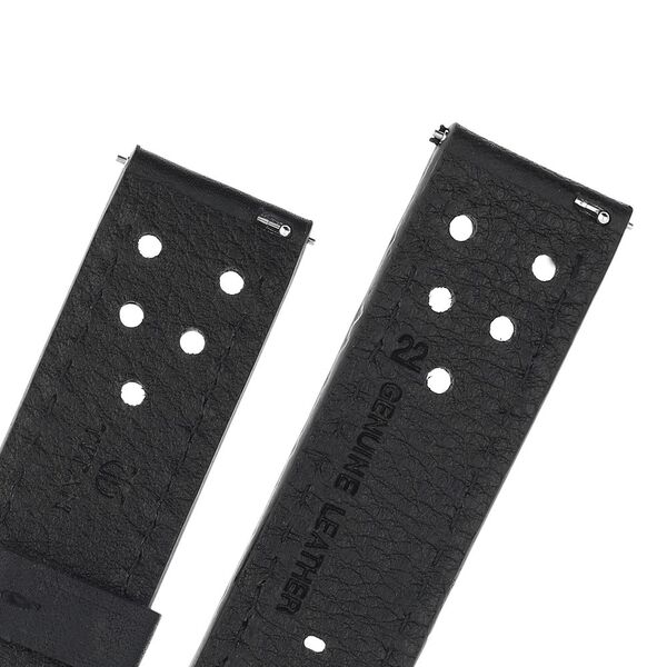22 mm Black Genuine Leather Straps for Men - image number 4