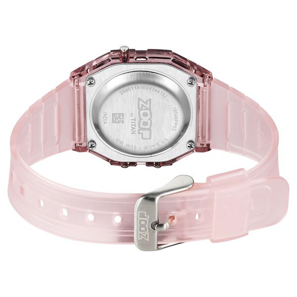 Zoop By Titan Clear Series Digital Dial Pink Plastic Strap Watch For Kids - image number 4