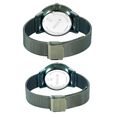 Titan Bandhan Green Dial Quartz Multifunction Stainless Steel Strap watch for Couple - image number 4