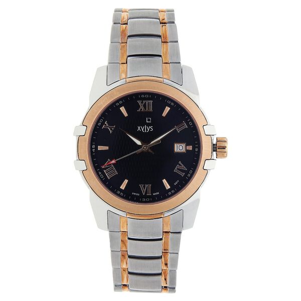 Xylys Swiss Analog with Date Two Toned Stainless Steel Strap and Black Dial Watch For Men - image number 0