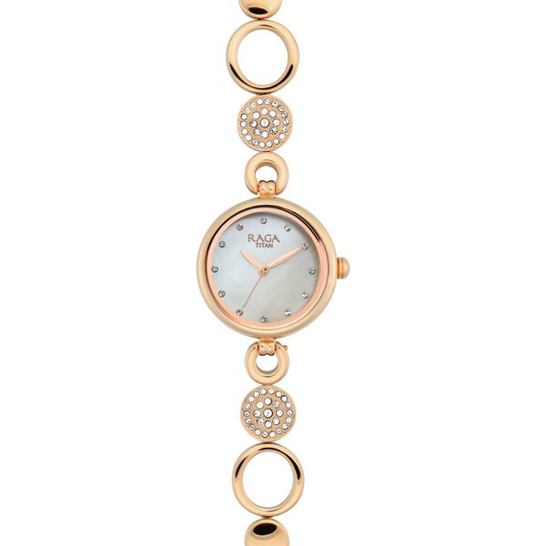 Titan Raga Mother of Pearl Dial Women Watch With Metal Strap - image number 3