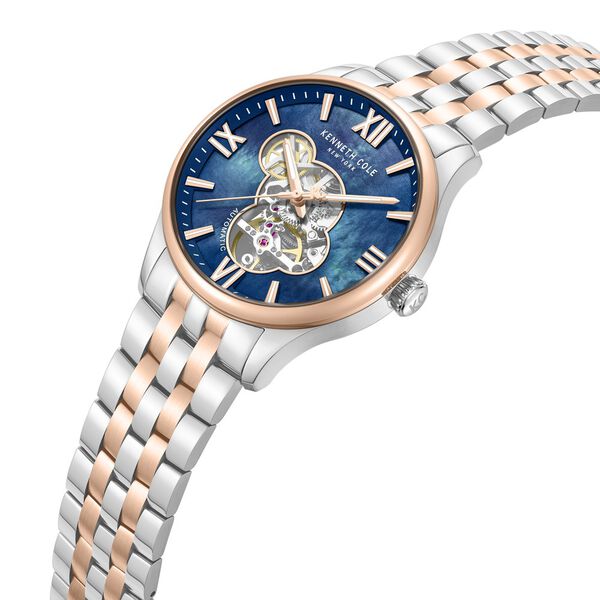 Kenneth Cole Automatic Automatic Mother Of Pearl Dial Two Toned Stainless Steel Strap Watch For Men - image number 3