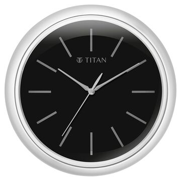 Titan Classic Balck Colour Wall Clock with Silent Sweep 34 x 34 (Medium)