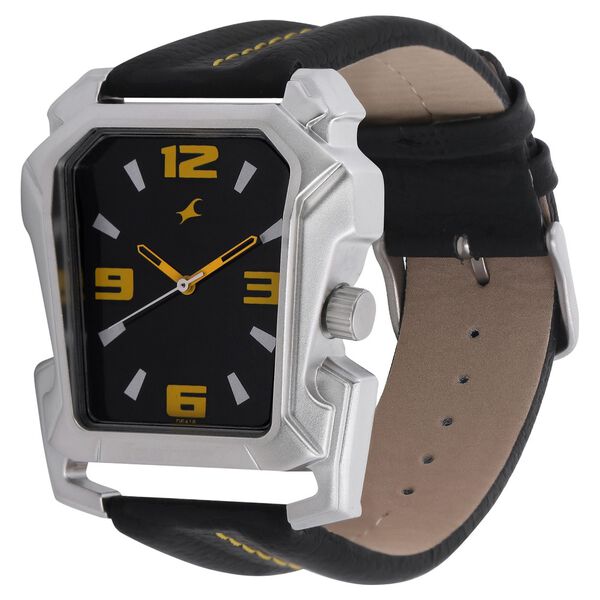 Fastrack Quartz Analog Black Dial Leather Strap Watch for Guys - image number 1