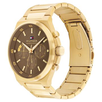 Tommy Hilfiger Quartz Multifunction Brown dial Stainless Steel Strap Watch for Men