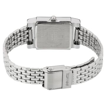 Sonata Essentials White Dial Women Watch With Stainless Steel Strap