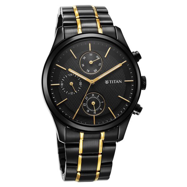 Titan Quartz Analog with Day and Date Black Dial Watch for Men - image number 3