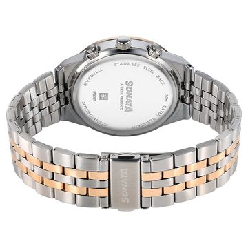 Sonata Eternia Quartz Multifunction Silver Dial Metal Strap Watch For Men