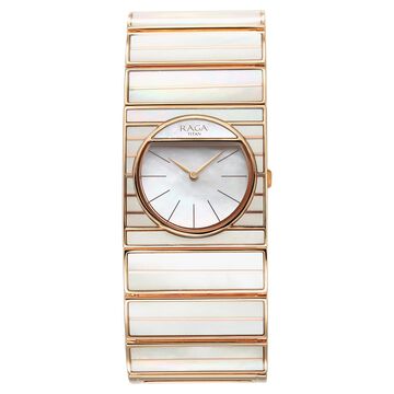 Titan Raga Power Pearls Quartz Analog Mother Of Pearl Dial and Strap Watch for Women