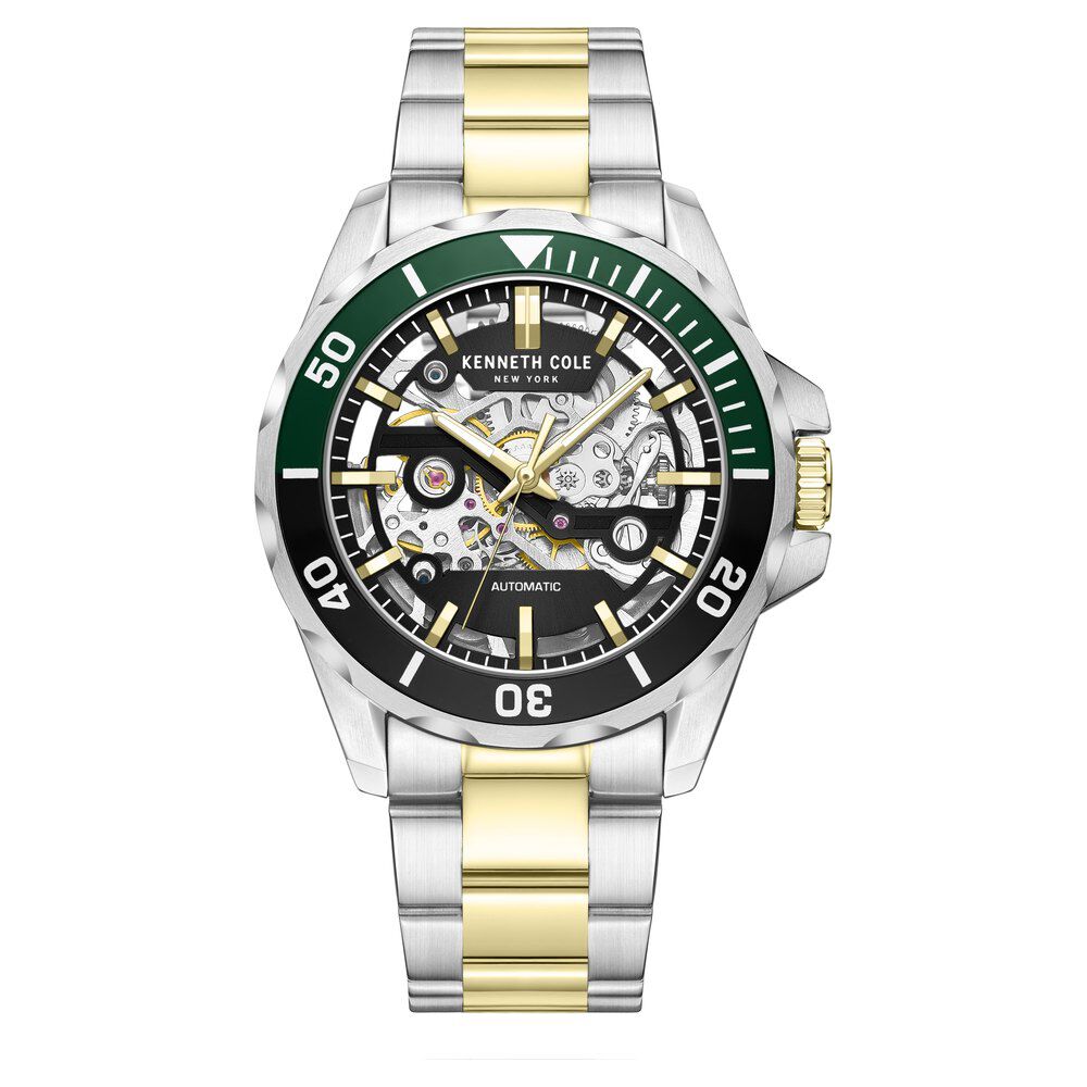 Buy Online Kenneth Cole Automatic Black Dial With Two Toned Stainless Steel Strap Watch For Men kcwgy0046004mn p Titan