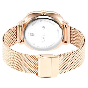 Glitz Rose Gold Dial Stainless Steel Strap Watch for Women