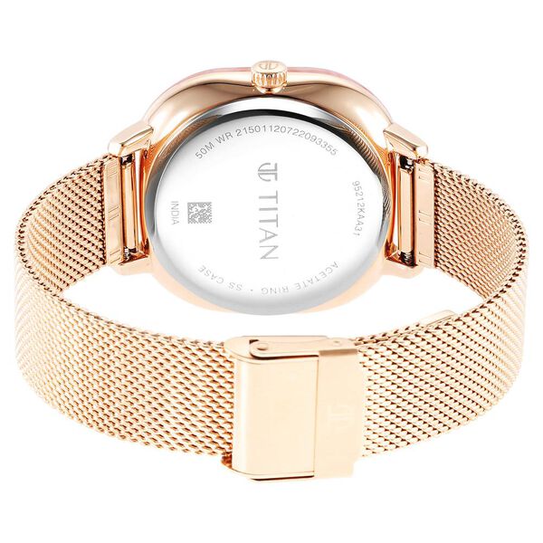 Glitz Rose Gold Dial Stainless Steel Strap Watch for Women - image number 4