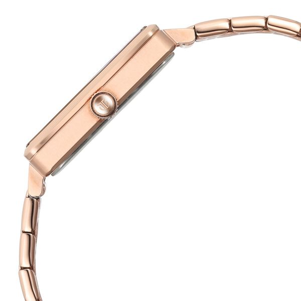 Titan Minimalists Quartz Analog with Date Silver Dial Rose Gold Stainless Steel Strap Watch for Women - image number 3