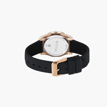 Titan Workday Wonders Quartz Analog Black Dial Black Silicone Strap Watch For Women