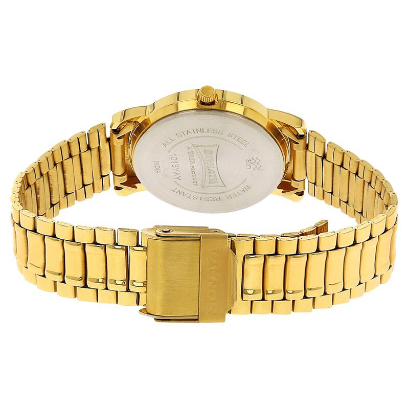Sonata Quartz Analog White Dial Stainless Steel Strap Watch for Men - image number 3