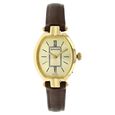 Sonata Quartz Analog with Day and Date Champagne Dial Leather Strap Watch for Women