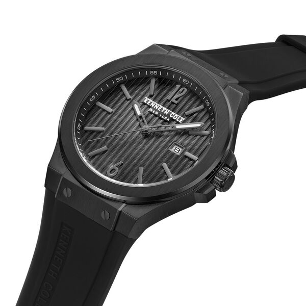 Kenneth Cole Quartz Analog with Date Black Dial Silicone Strap Watch for Men - image number 1