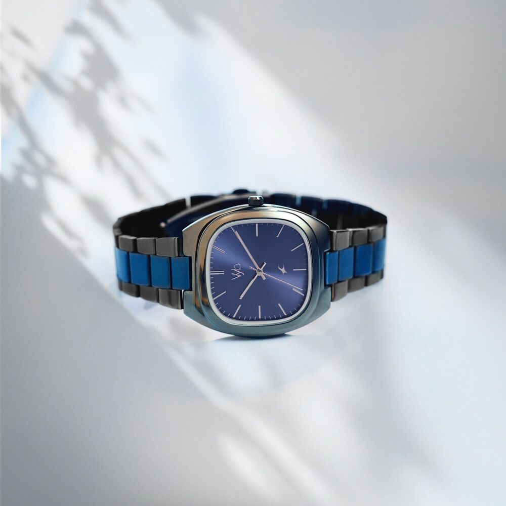 Fastrack Vyb Aviator Quartz Analog Blue Dial Metal Strap Watch For Guys-image-5