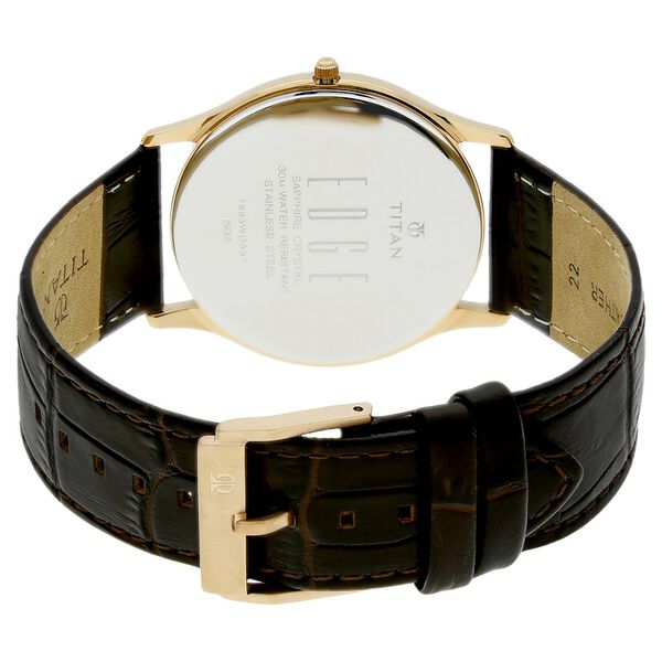 Buy Online Titan EdgeBlack Dial Analog with Date Leather Strap watch ...