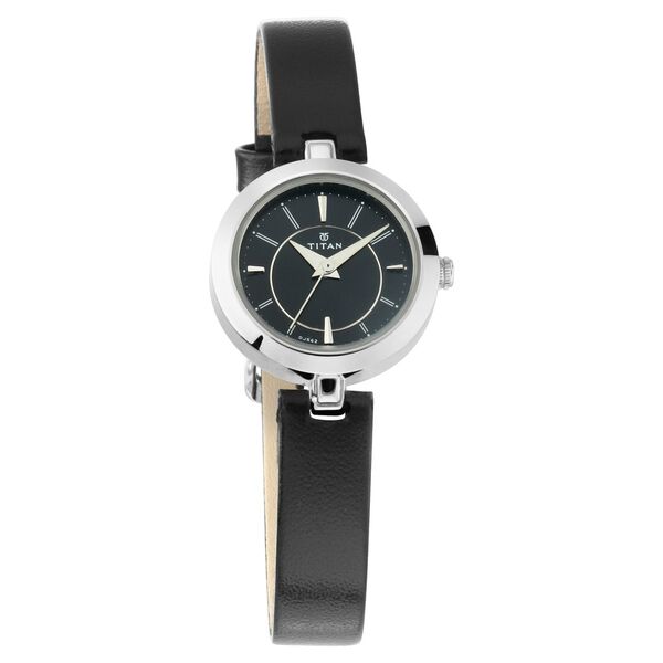 Titan Quartz Analog Black Dial Leather Strap Watch for Women - image number 1