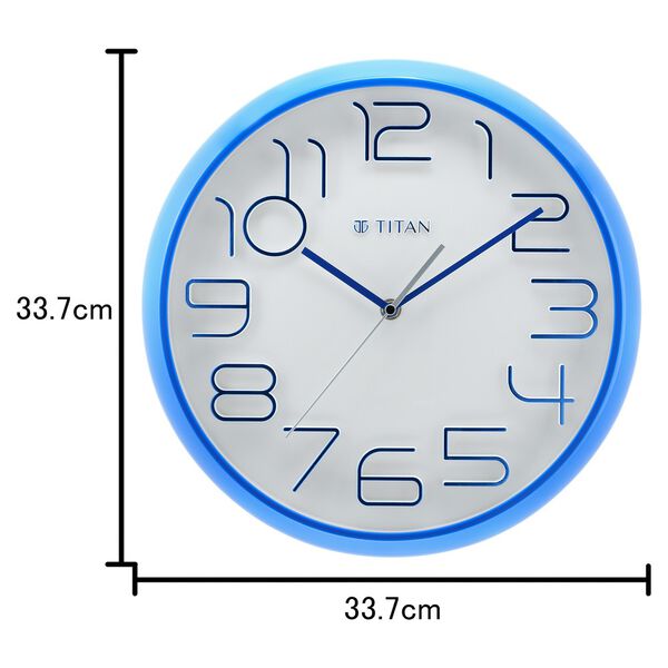 Titan Contemporary White Wall Clock with Projected Numerals - 33.7 cm x 33.7 cm (Medium) - image number 3