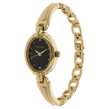 Sonata Quartz Analog Black Dial Metal Strap Watch for Women
