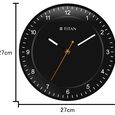 Titan Contemporary Black Wall Clock with Domed Glass and Silent Sweep 27 x 27 cm (Small) - image number 5