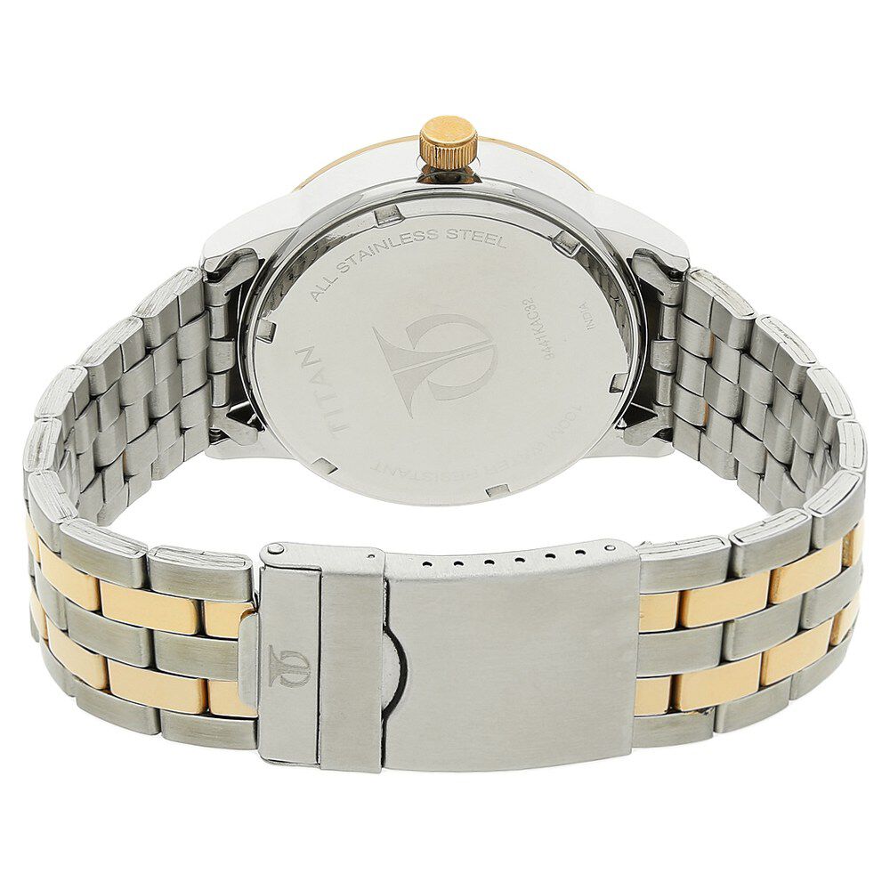 Buy Online Titan Quartz Analog with Date Black Dial Stainless Steel Strap Watch for Men nk9441km01 Titan