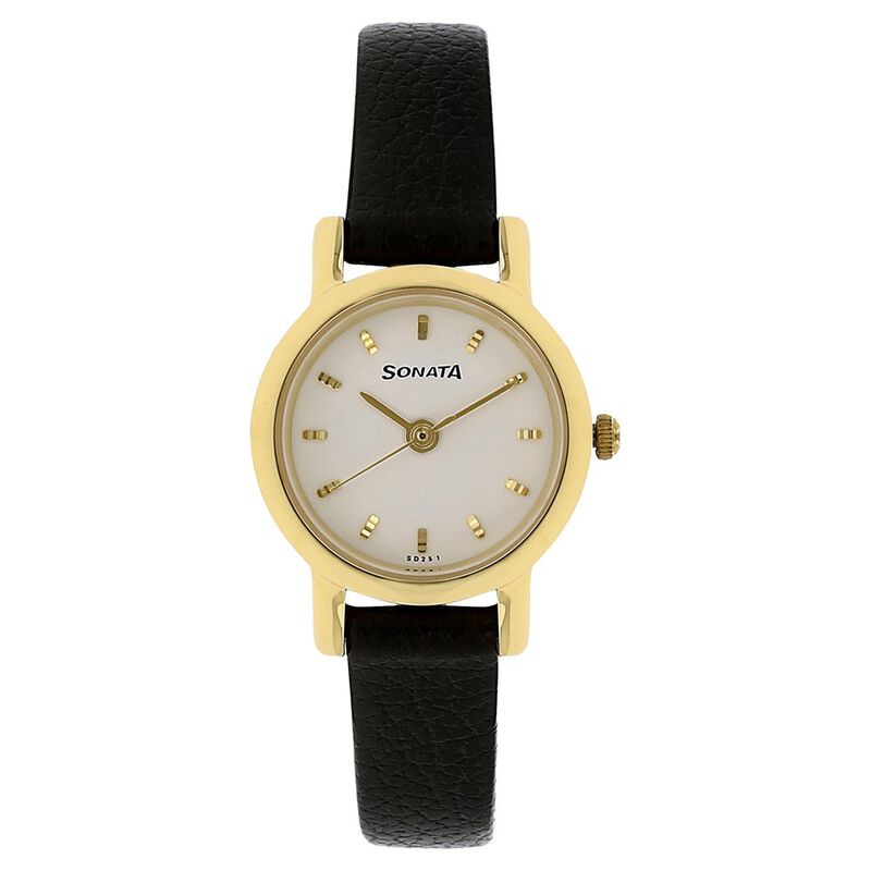 Sonata Quartz Analog White Dial Leather Strap Watch for Women
