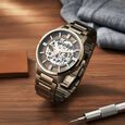 Titan See-Through Skeletal Automatic Analog with Black Dial Copper Brown Stainless Steel Strap Watch for Men - image number 0