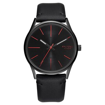 Poze by Sonata Quartz Analog Black Dial PU Leather Strap Watch for Men