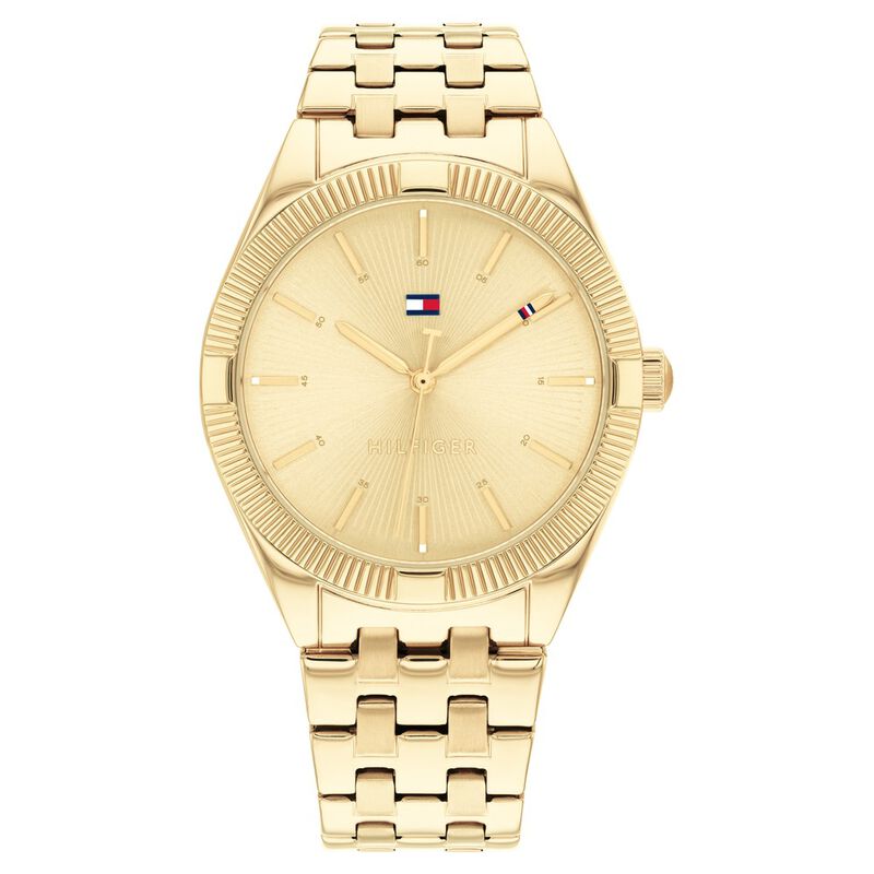 Tommy Hilfiger Quartz Analog Golden Dial Stainless Steel Strap Watch for Women - image number 0
