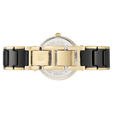Anne Klein Quartz Analog Black Dial Two Toned Ceramic Strap Watch For Women