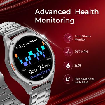 Fastrack Marvellous FX1 Unisex Smart Watch With Silver Metal Strap