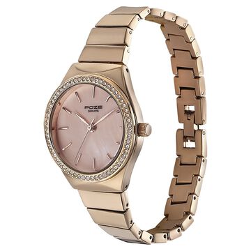 Sonata Poze Quartz Analog Pink Dial Metal Strap Watch for Women
