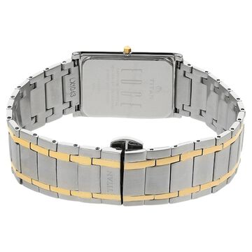 Titan Quartz Analog Champagne Dial Stainless Steel Strap Watch for Men