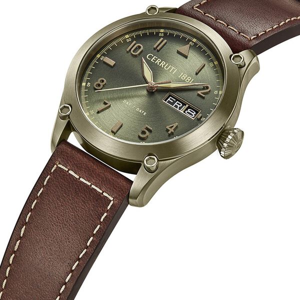 Cerruti 1881 Quartz Analog with Day and Date Grey Dial Stainless Steel Strap Watch for Men - image number 1